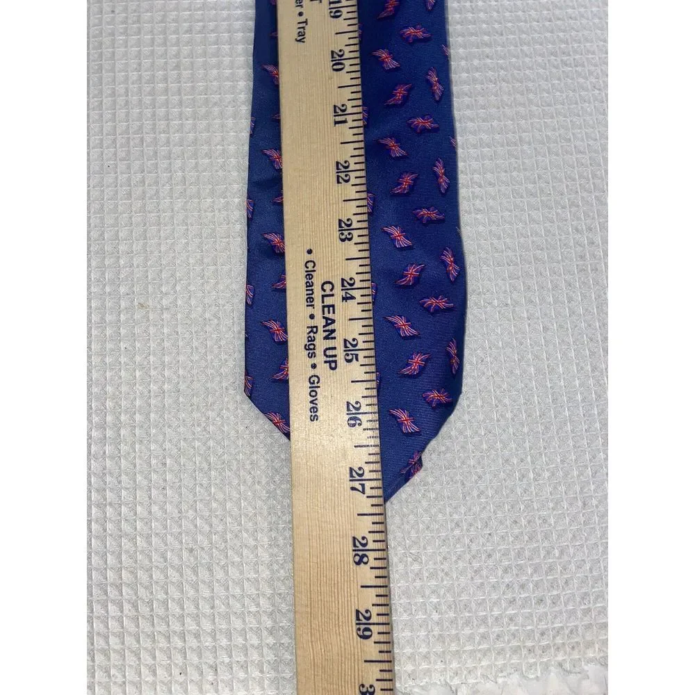Beaufort Silk Tie Union Jack Pattern‎ AOP Tie Rack Blue Mad In Italy